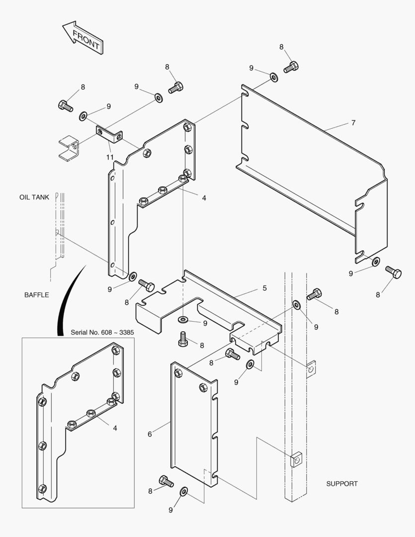 1830 BAFFLE ASS`Y(2) [608~]