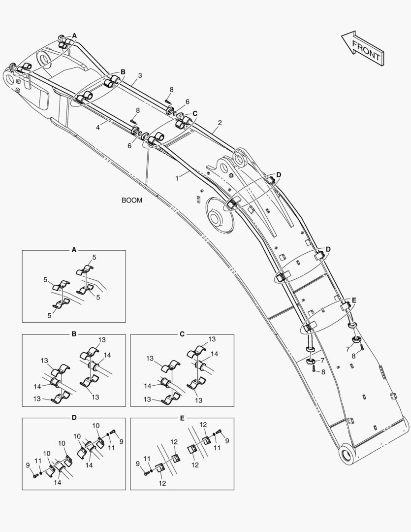 6670 BOOM PIPING - ONE & TWO WAY(BOOM 6.3m)