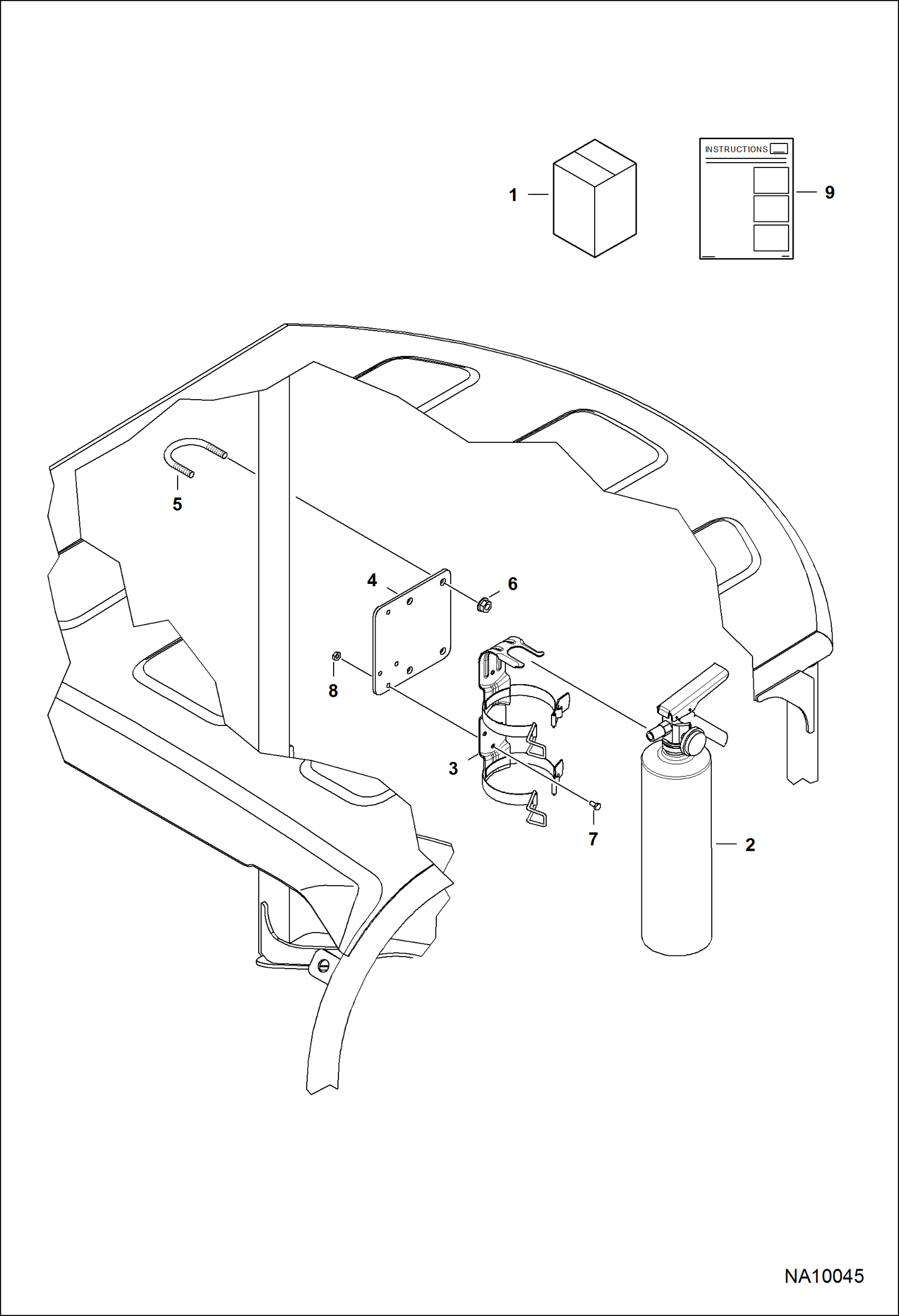 Схема ОГНЕТУШИТЕЛЬ (КРЫША НАД СИДЕНЬЕМ ВОДИТЕЛЯ)