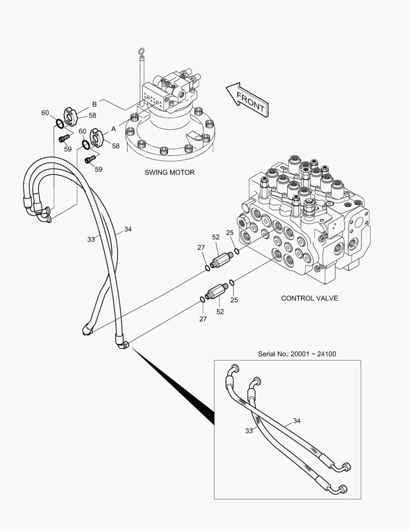 ГЛАВНАЯ МАГИСТРАЛЬ(2)-ГИДРОМОТОР ПОВОРОТА ПЛАТФОРМЫ