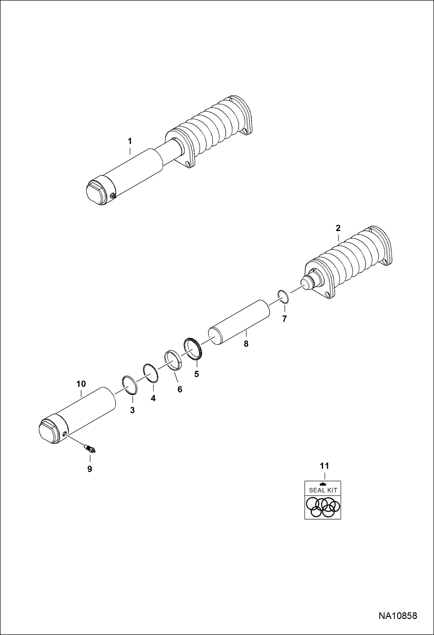 НАТЯЖИТЕЛЬ ГУСЕНИЦЫ БЕЗ ВАРИАНТА ОБСЛУЖИВАНИЯ КЛАПАНА ПРОКАЧКИ ТОРМОЗНОЙ СИСТЕМЫ