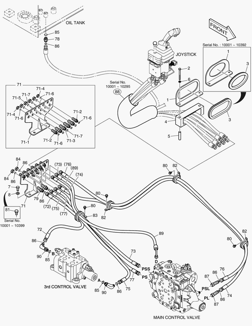 Схема ТРУБОПРОВОД СЕРВОУПРАВЛЕНИЯ - 3-Й РЫЧАГ