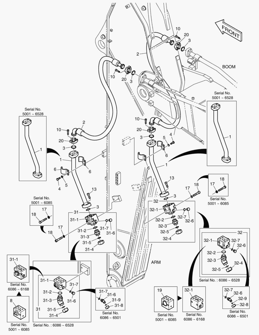 7170 ARM PIPING - ONE & TWO WAY(ARM 2.9m)(H.D)