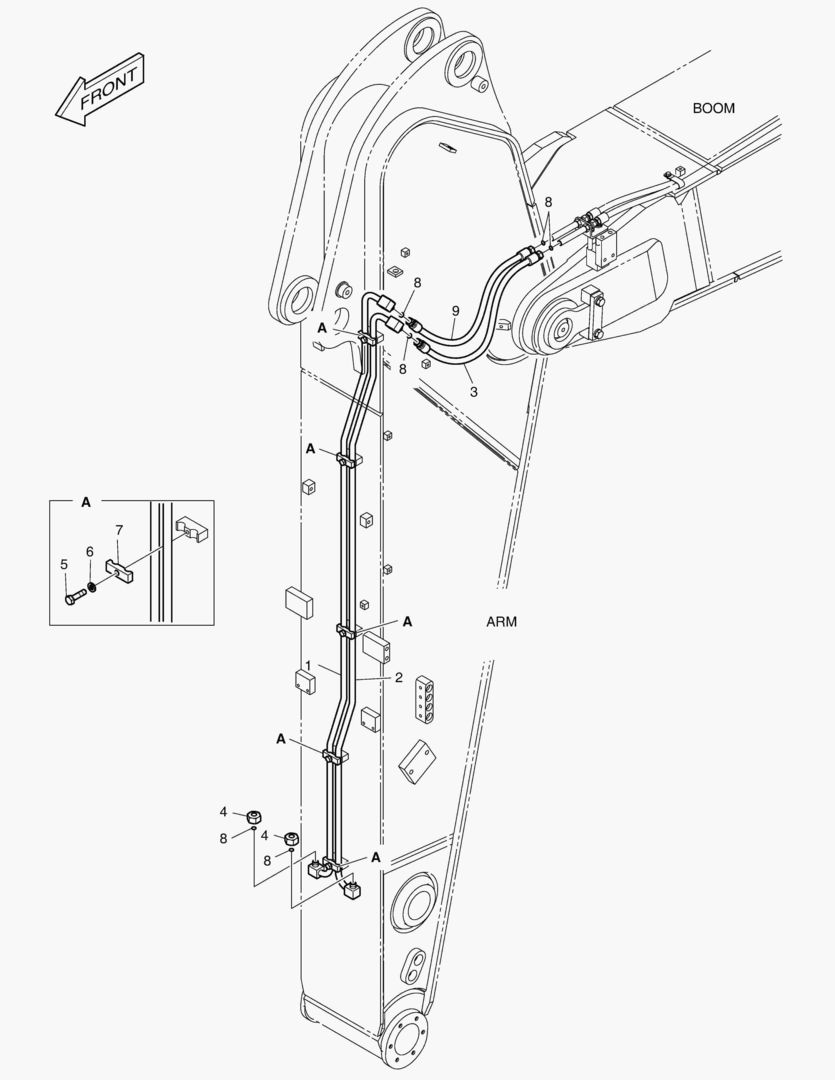 ГИДРОСИСТЕМА РУКОЯТИ - БЫСТРАЯ ПОСАДКА(РУКОЯТЬ 2.5 м)
