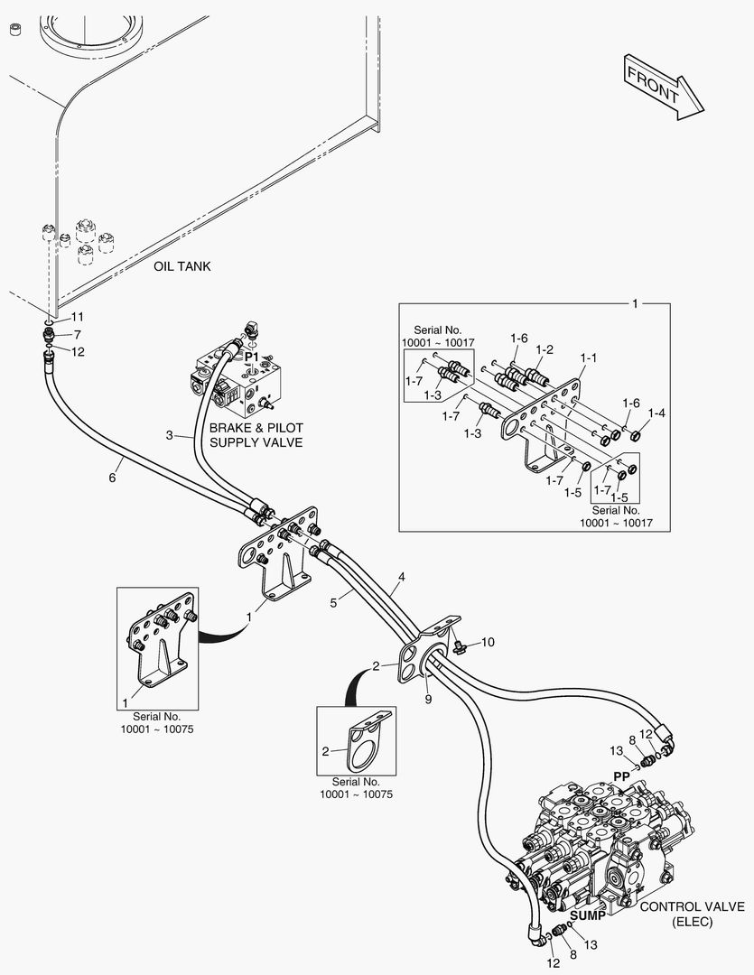 ТРУБОПРОВОД СЕРВОУПРАВЛЕНИЯ - 3 КАТУШКИ(ЭЛЕКТРИКА)