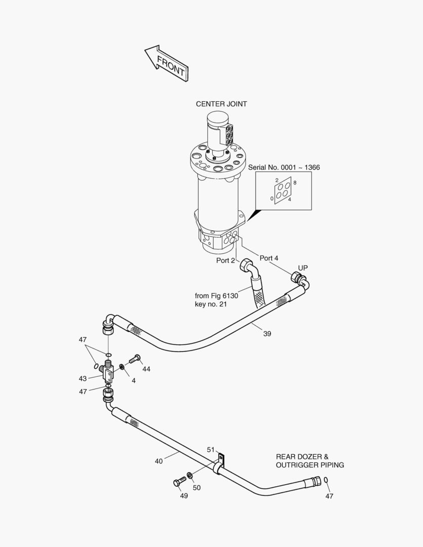 Спецтехника 6220 FRONT DOZER PIPING(3)-BOLTING TYPE [1147~]