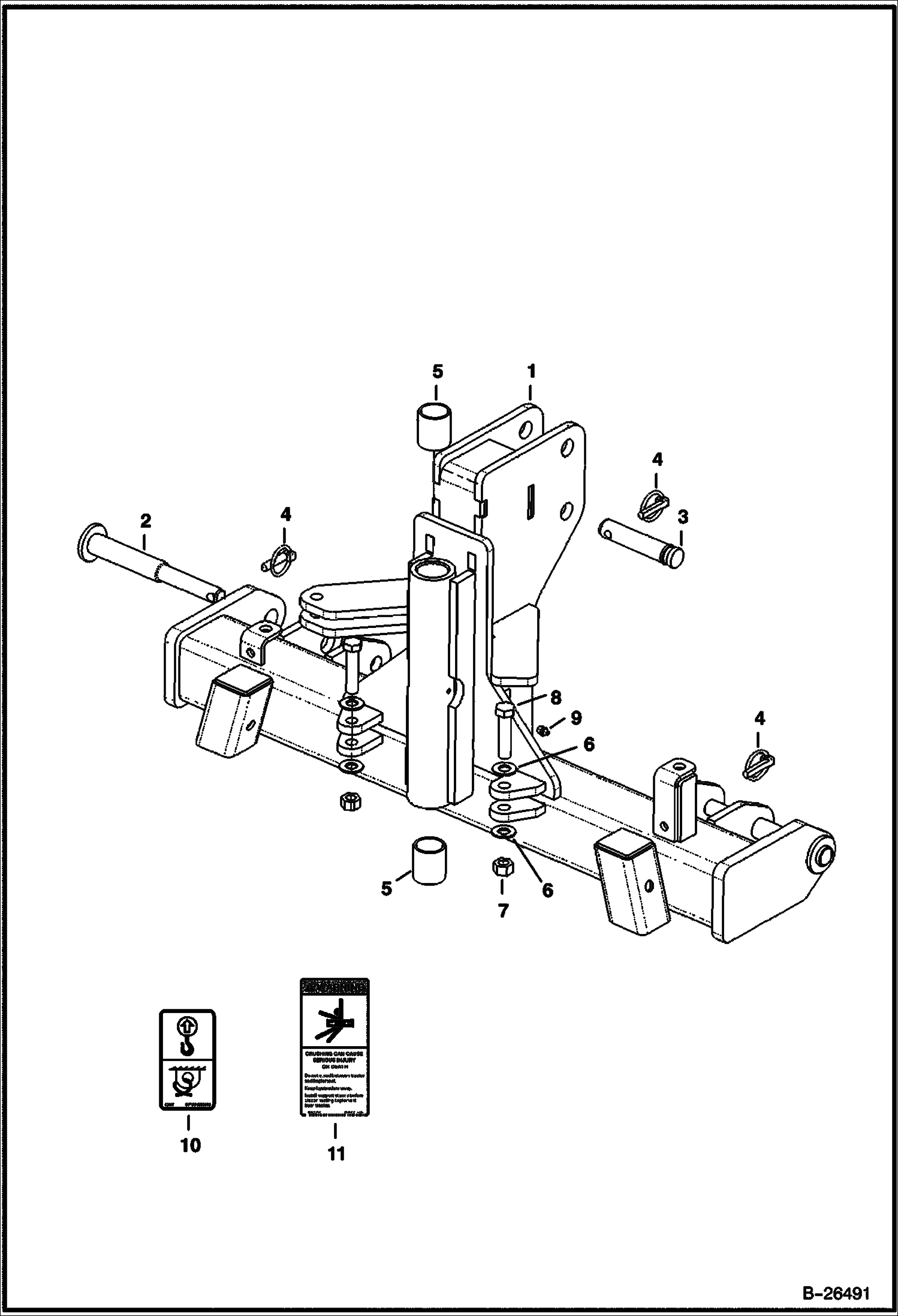 МЕХАНИЗМ ДЛЯ УСТАНОВКИ ЛОВУШКИ ДЛЯ ГРЯЗИ 3-ТОЧКИ КРЕПЛЕНИЯ МЕЖДУ ПЕРЕДНЕЙ И ЗАДНЕЙ ОСЯМИ ТРАКТОРА