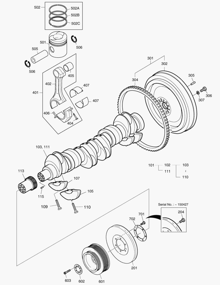 014 CRANK SHAFT & PISTON