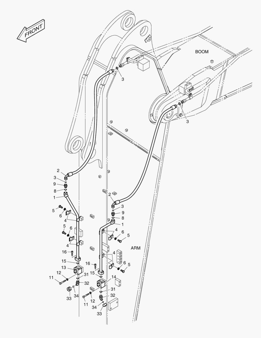 ГИДРОСИСТЕМА РУКОЯТИ - ВРАЩАЮЩИЙСЯ (РУКОЯТЬ 3.25 м)