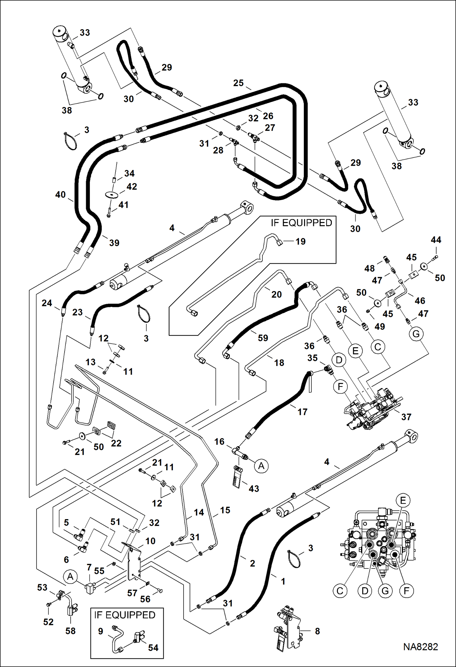 СХЕМА ГИДРАВЛИЧЕСКОЙ СИСТЕМЫ (БЕЗ СОЕДИНИТЕЛЬНОЙ ПАНЕЛИ ОБВОДНОГО КЛАПАНА)