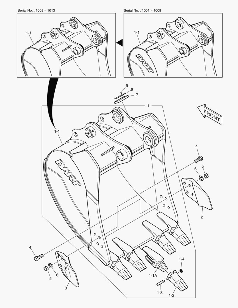6910 BUCKET ASS`Y - 0.48гЋҐ (36`) - SIDE PIN