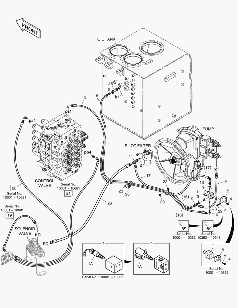 ТРУБОПРОВОД СЕРВОУПРАВЛЕНИЯ - 1 или 2 ПУТИ