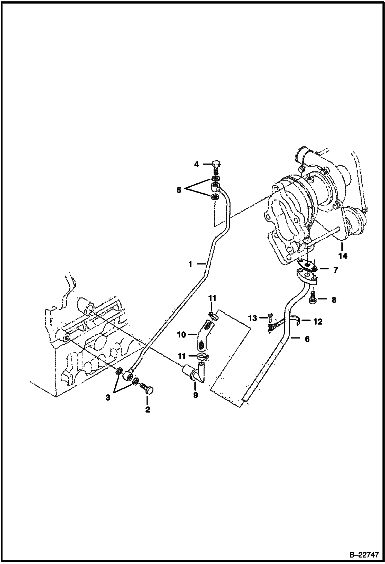 МАСЛЯНАЯ ТРУБКА (ТУРБОНАГНЕТАТЕЛЬ ) (KUBOTA - V2003TMDI - TIER II)