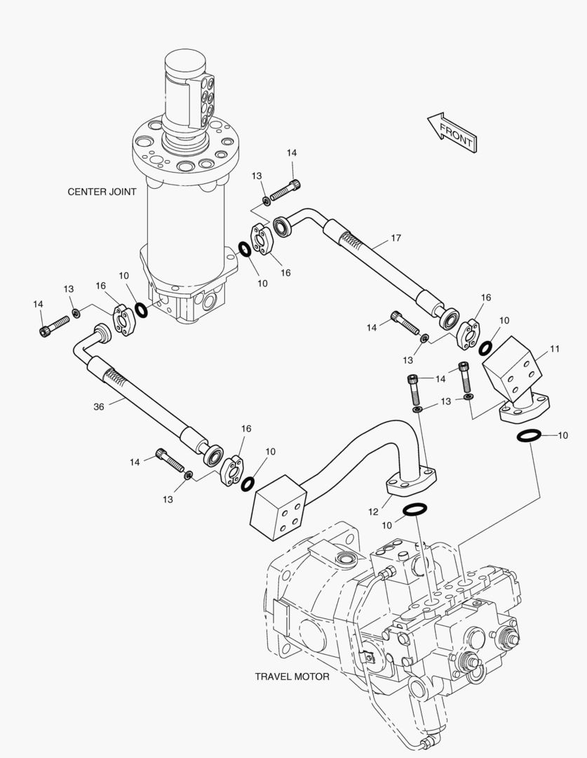 Спецтехника 2210 PROPELLING PIPING(1)-TRAVEL MOTOR [1001~1041]