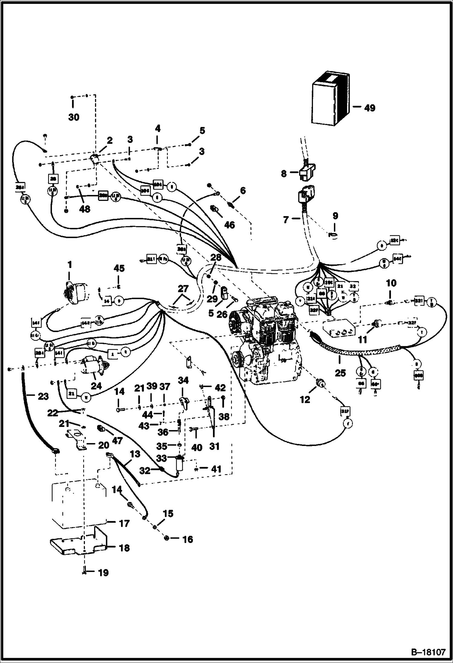 ЭЛЕКТРООБОРУДОВАНИЕ ДВИГАТЕЛЯ (СЕРИЙНЫЙ НОМЕР 5006 M 11001 ЧЕРЕЗ 13999)