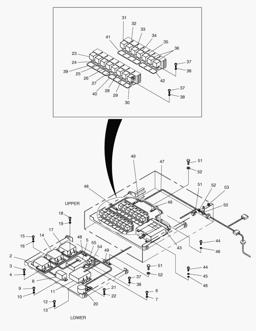 ЭЛЕКТРОШКАФ В СБОРЕ-РЫЧАГ ПЕРЕДАЧИ