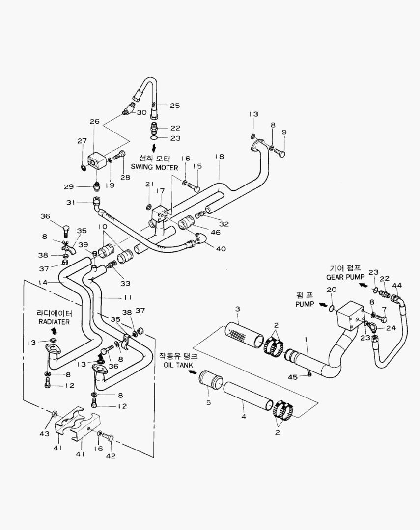 1210 OIL COOLER PIPING(2)-K3V PUMP [502~]