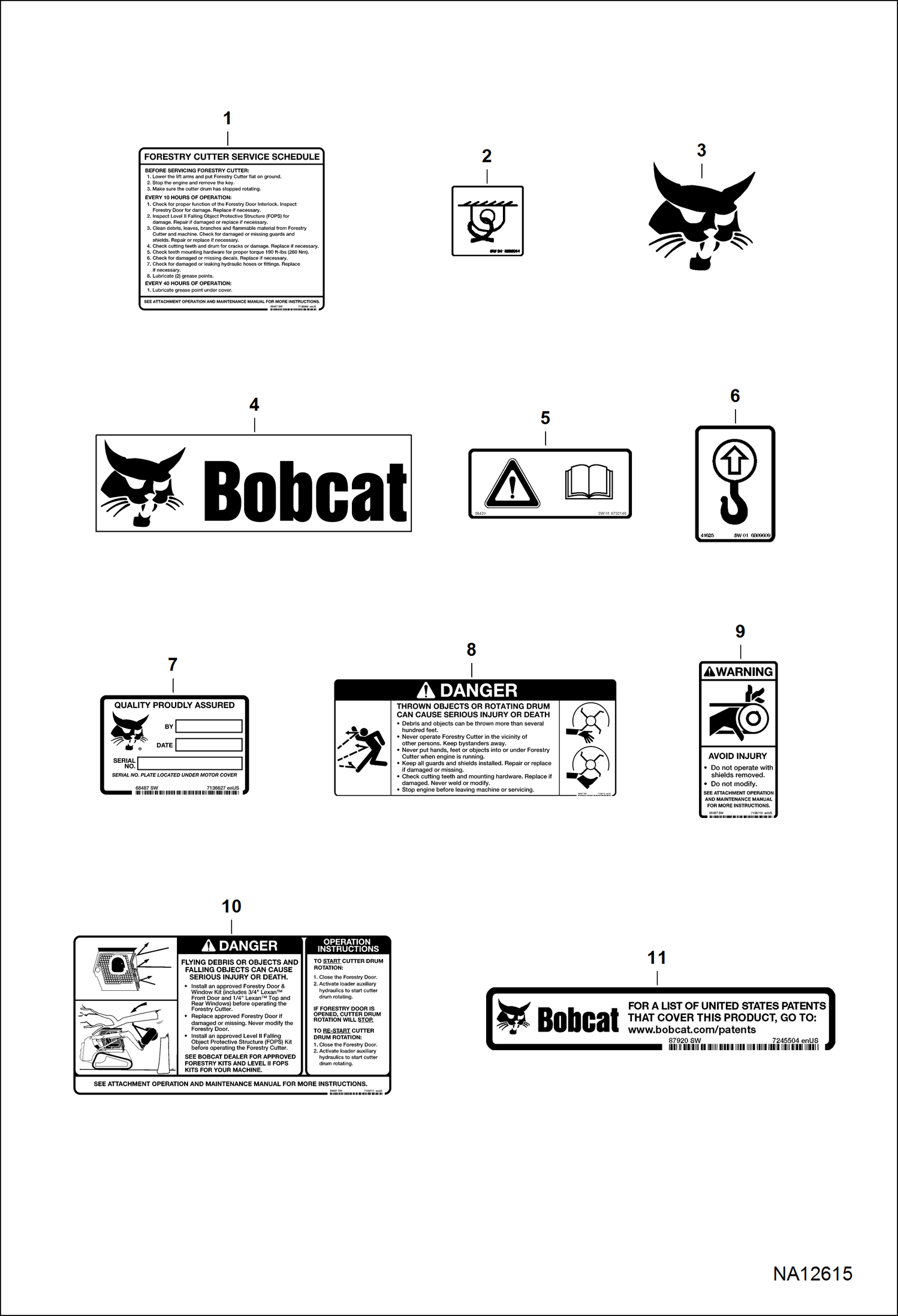 КУСТОРЕЗ (ПРЕДУПРЕЖДАЮЩИЕ ТАБЛИЧКИ) (FRC70 B48D)