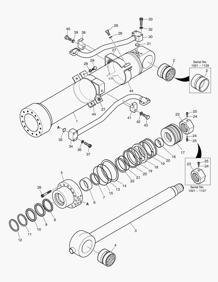 ЦИЛИНДР КОВША - РУКОЯТЬ 2.5 м