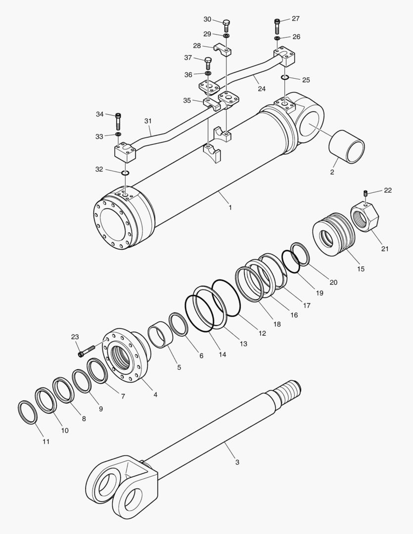 ГИДРОЦИЛИНДР ПОДЪЕМА-ПРАВОСТОРОННИЙ