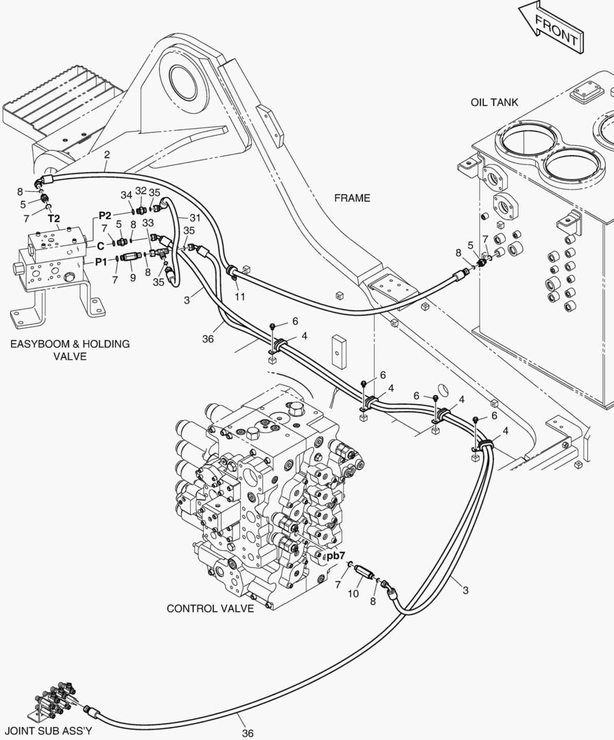 ТРУБОПРОВОД СЕРВОУПРАВЛЕНИЯ - СТРЕЛА ПЛАВАЮЩЕГО ТИПА