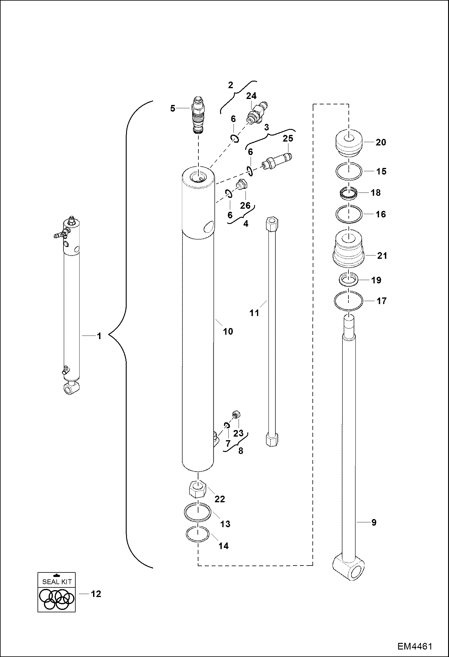 ЭКСКАВАТОР-ПОГРУЗЧИК (ЦИЛИНДР СТАБИЛИЗАТОРА) (СЕРИЙНЫЙ НОМЕР A6TW00101 И ВЫШЕ)