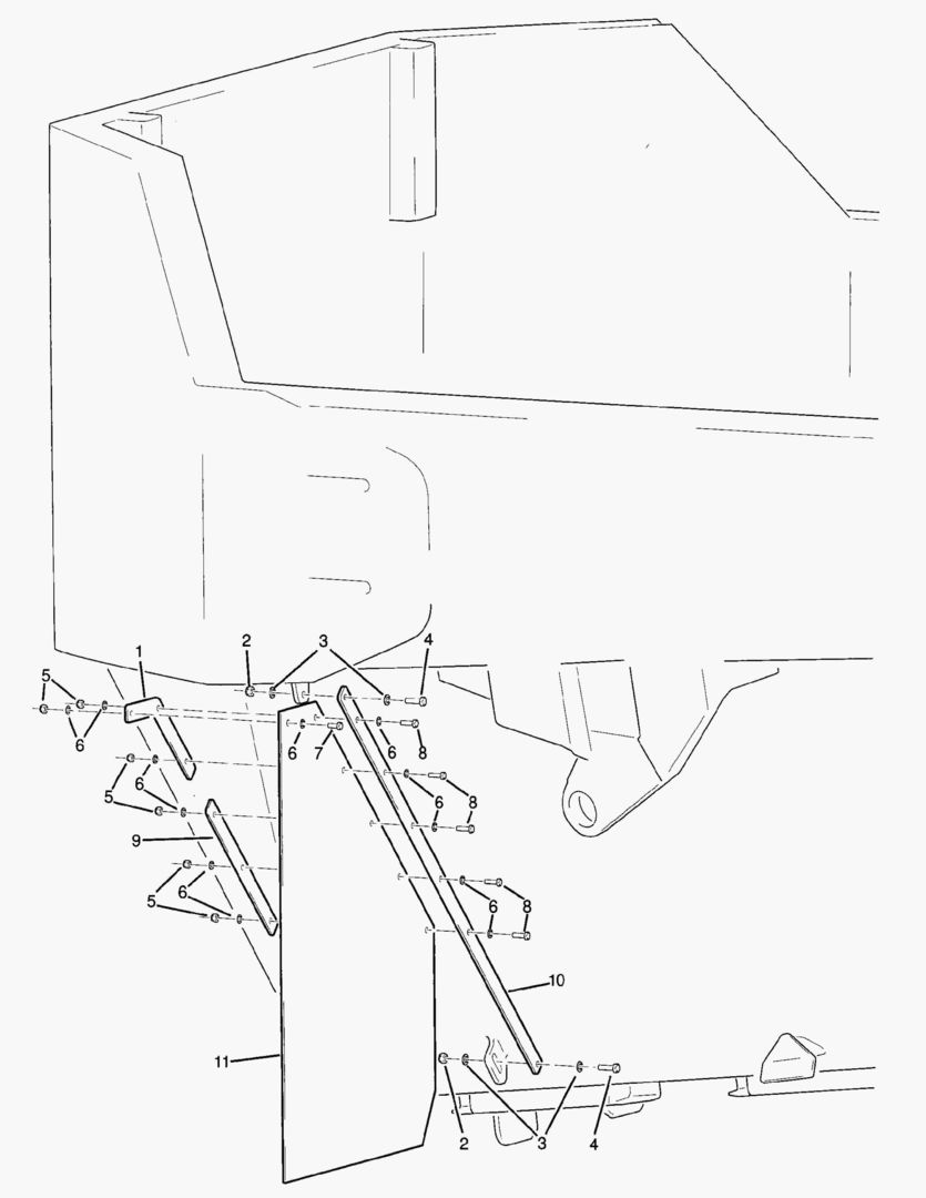 Схема G082-3 MUDFLAPS; IN FRONT OF REAR WHEELS