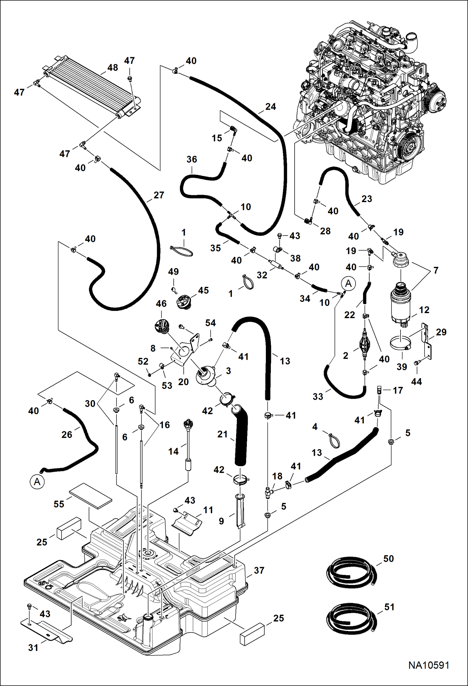 ДВИГАТЕЛЬ И КРЕПЕЖНЫЕ ДЕТАЛИ (СИСТЕМА ПОДАЧИ ТОПЛИВА) (ОДИН БАК) (СЕРИЙНЫЙ НОМЕР B3BT11001 - 11435)