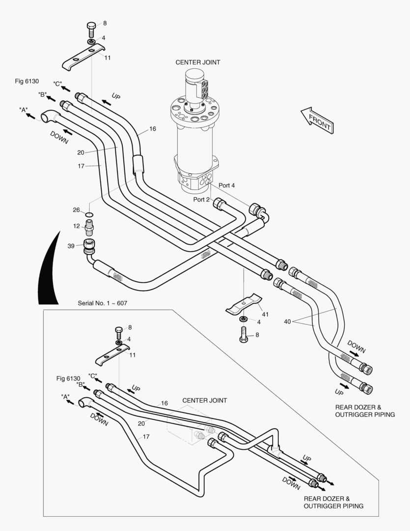 Спецтехника 6140 FRONT OUTRIGGER PIPING(3)-WELDING TYPE [1~721] - главное фото