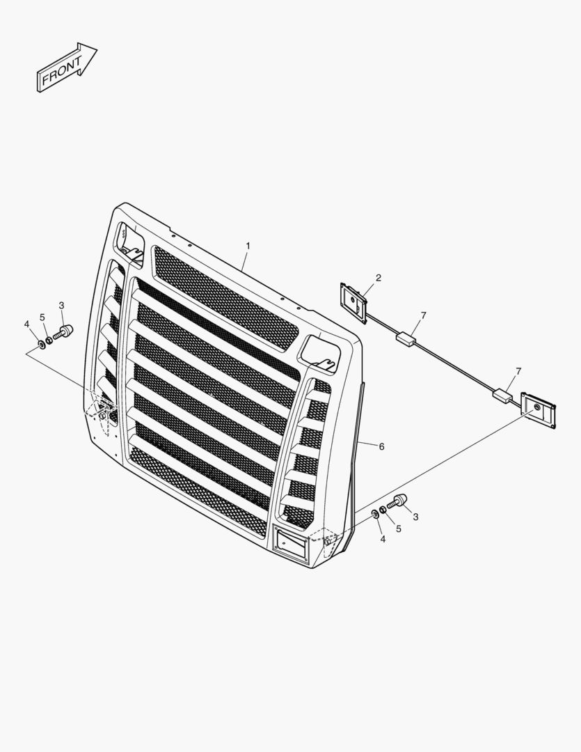 Схема РЕШЕТКА РАДИАТОРА В СБОРЕ