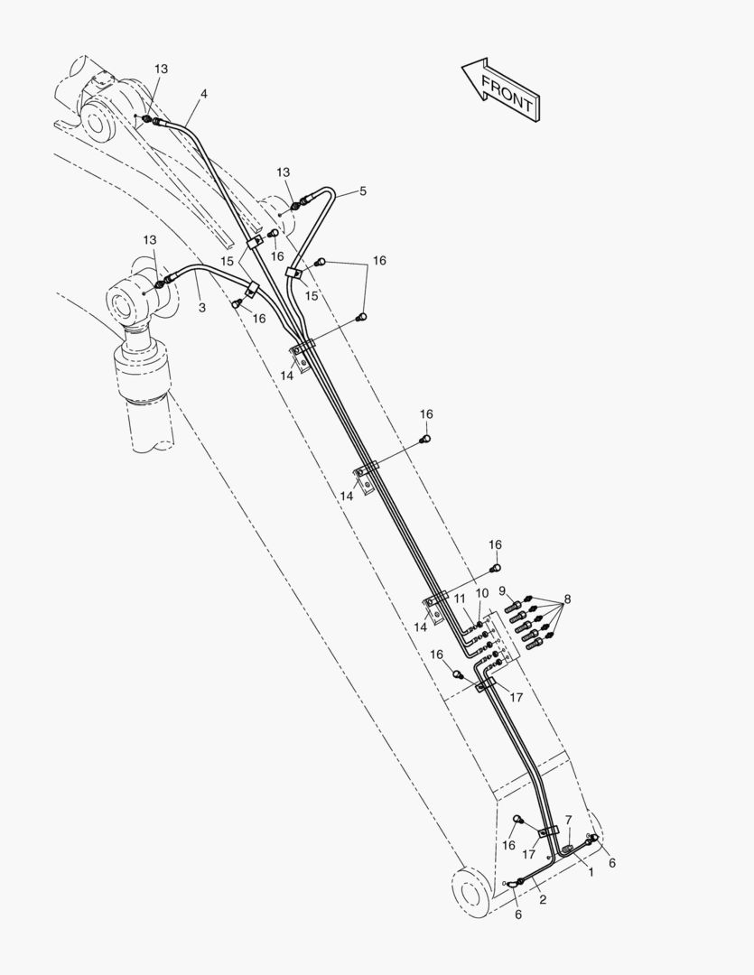 ТРУБОПРОВОД СМАЗКИ СТРЕЛЫ