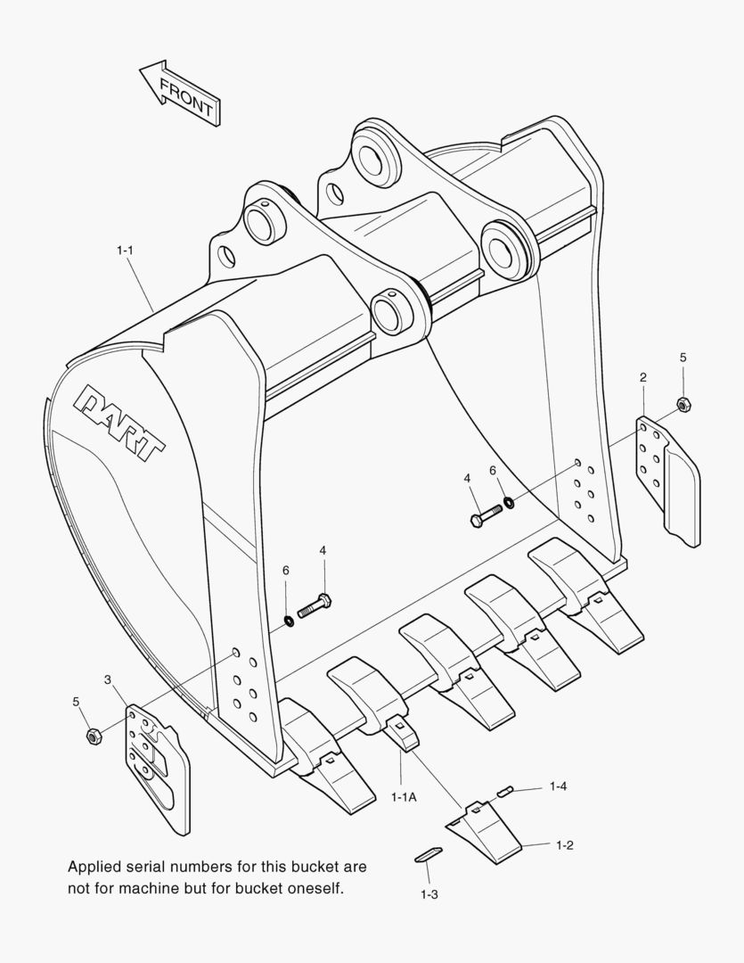 Спецтехника 6250 BUCKET-1.85гЋҐ(60`)-VERTICAL PIN