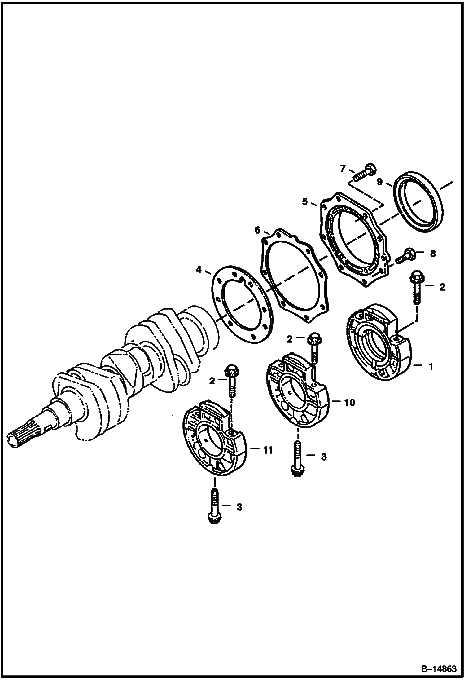 Схема ОСНОВНОЙ КОРПУС ПОДШИПНИКА (KUBOTA D722)