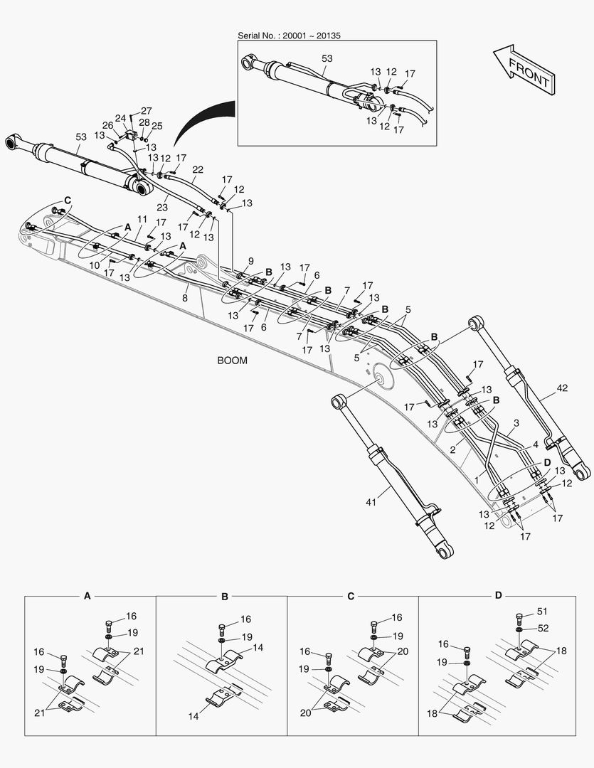 Схема 6980 BOOM PIPING - BOOM 11.0m