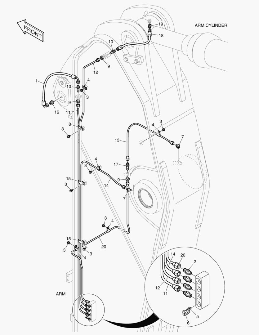 ТРУБОПРОВОД СМАЗОЧНОЙ СИСТЕМЫ - РУКОЯТЬ