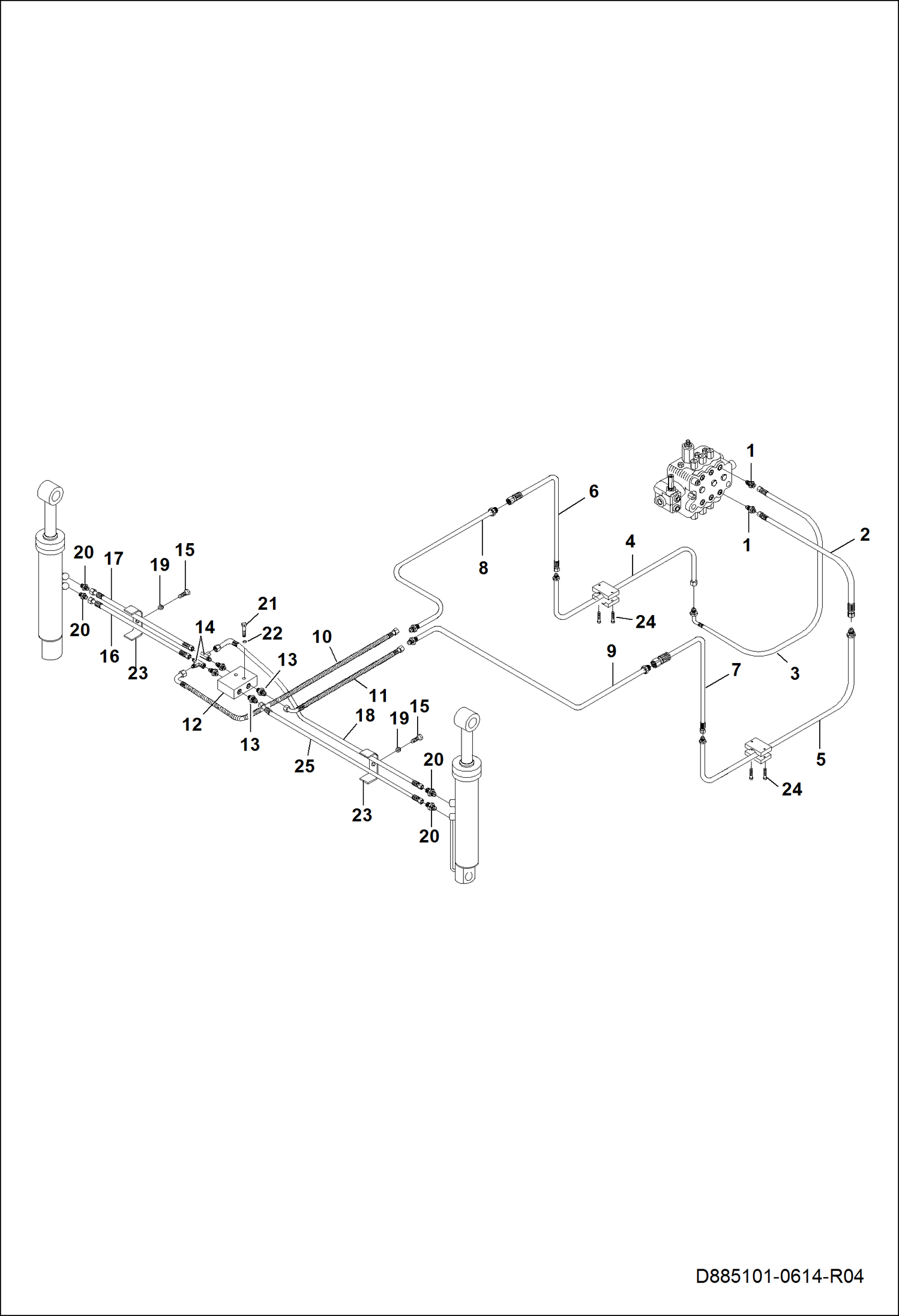 СХЕМА ЦИЛИНДРОВ ГРЕЙФЕРНОГО КОВША