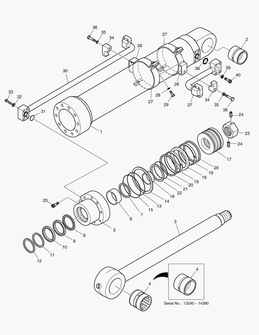 4290 BUCKET CYLINDER - ARM 3.5m [13240~18443]
