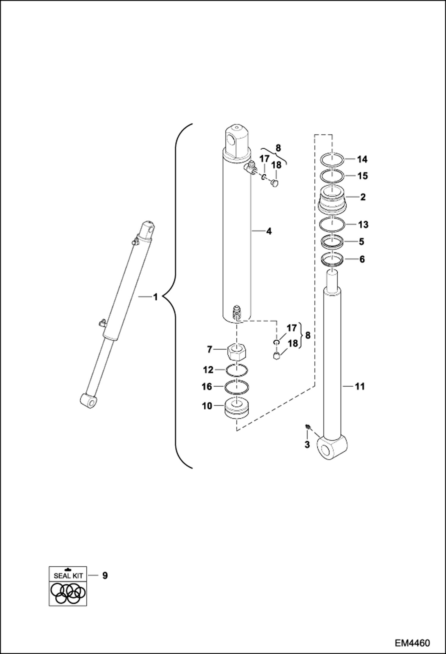 ЭКСКАВАТОР-ПОГРУЗЧИК (ЦИЛИНДР КОВША) (СЕРИЙНЫЙ НОМЕР A6TW00101 И ВЫШЕ)