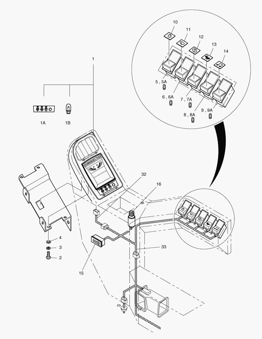 1660 ELECTRIC PARTS(1)-GAUGE & SWITCH PANEL