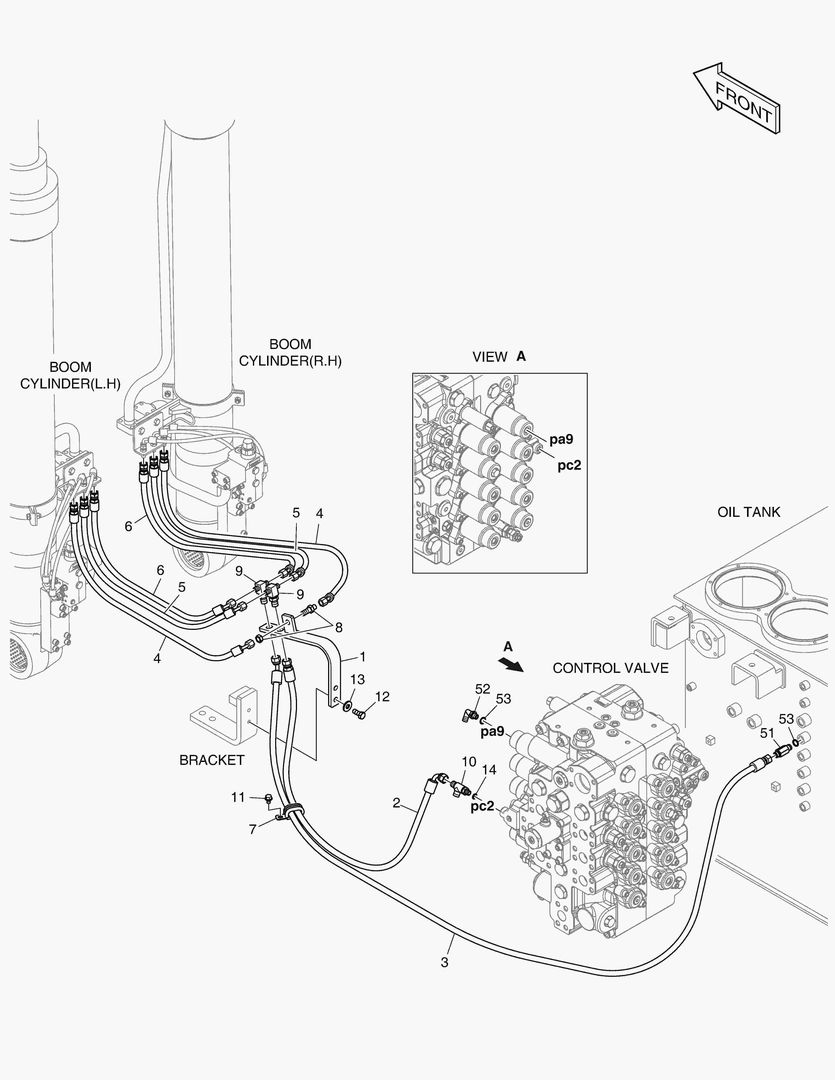 ТРУБОПРОВОД СЕРВОУПРАВЛЕНИЯ - ГИДРОЗАМОК СТРЕЛЫ