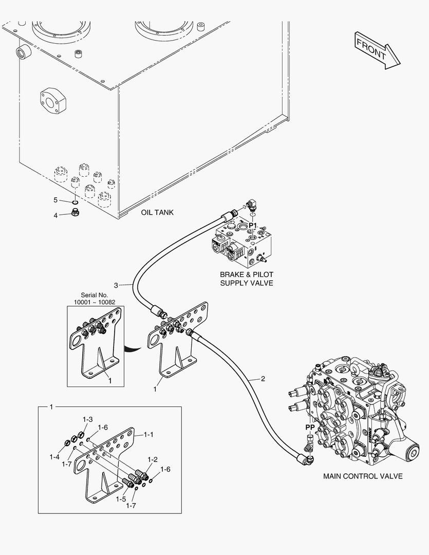 ТРУБОПРОВОД СЕРВОУПРАВЛЕНИЯ - 2 КАТУШКИ(ЭЛЕКТРИКА)