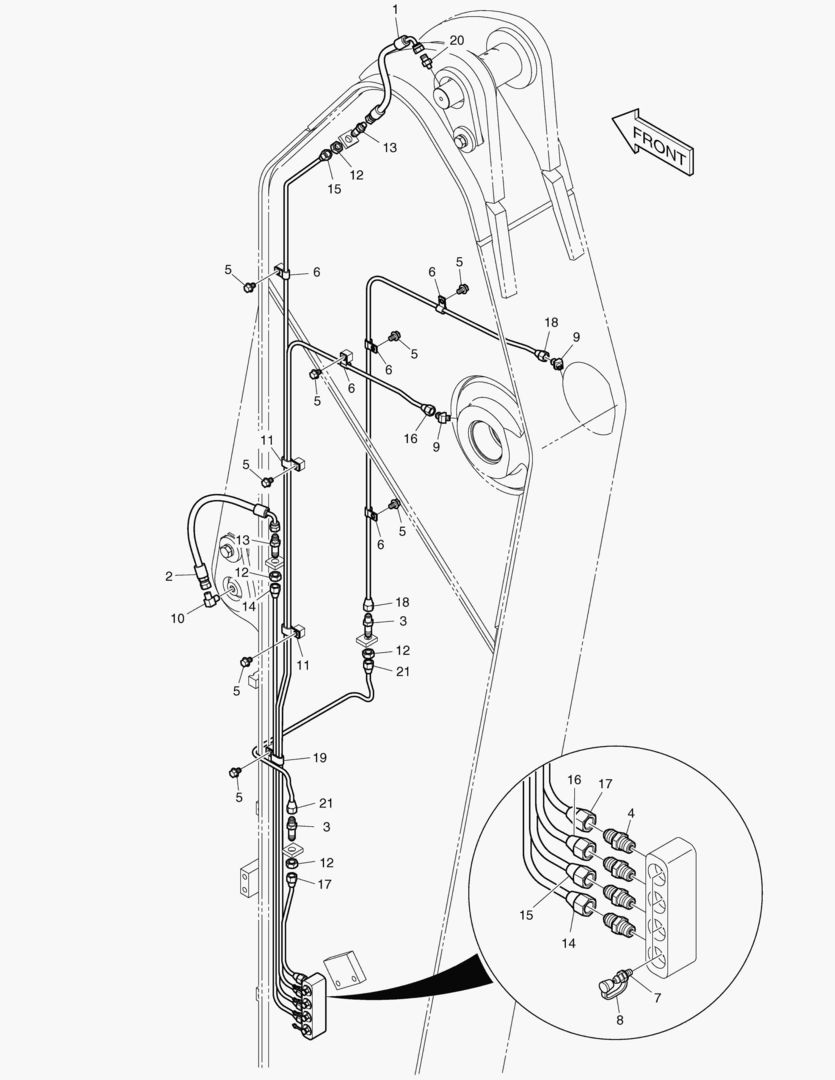 6730 LUBRICATION PIPING - ARM 3.5m [5001~5266]
