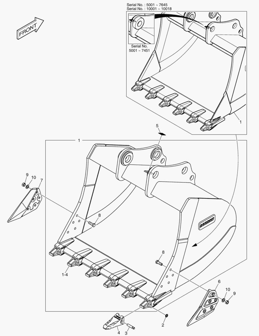 7150 BUCKET ASSВґY - 1.72mВі - H CLASS