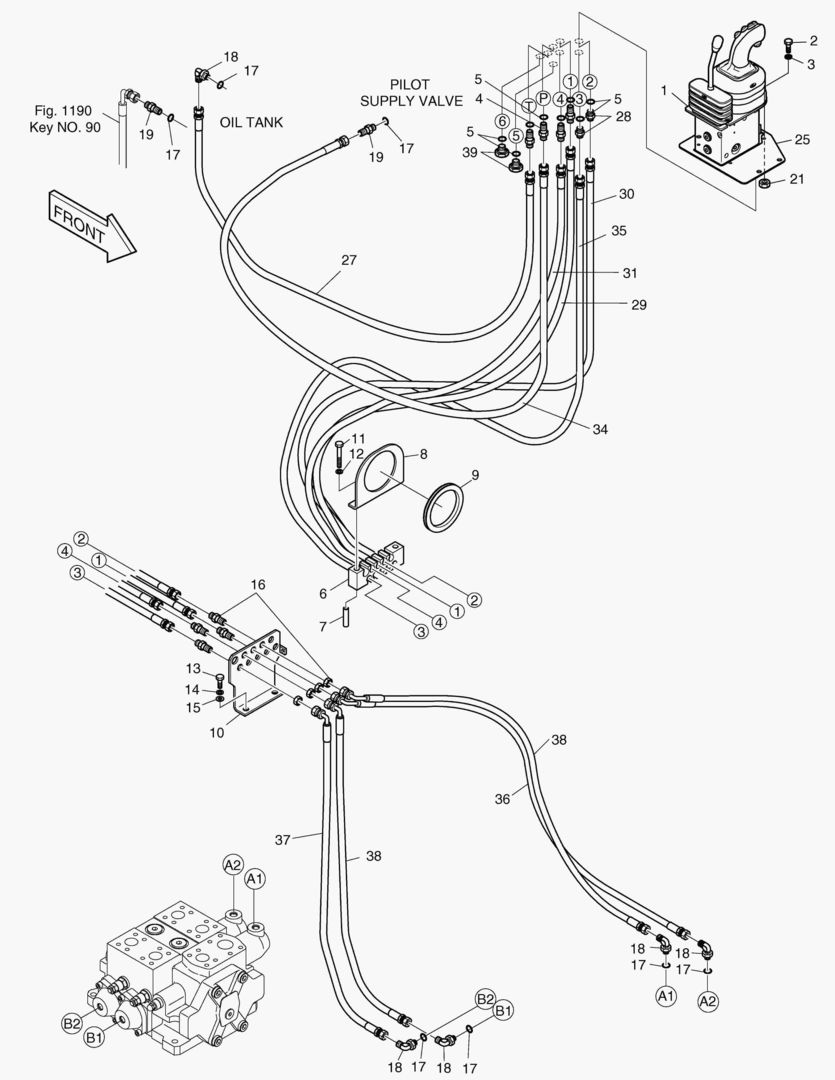 ТРУБОПРОВОД СЕРВОУПРАВЛЕНИЯ (РЫЧАГ ПЕРЕКЛЮЧЕНИЯ ПЕРЕДАЧИ - 2 КАТУШКИ)