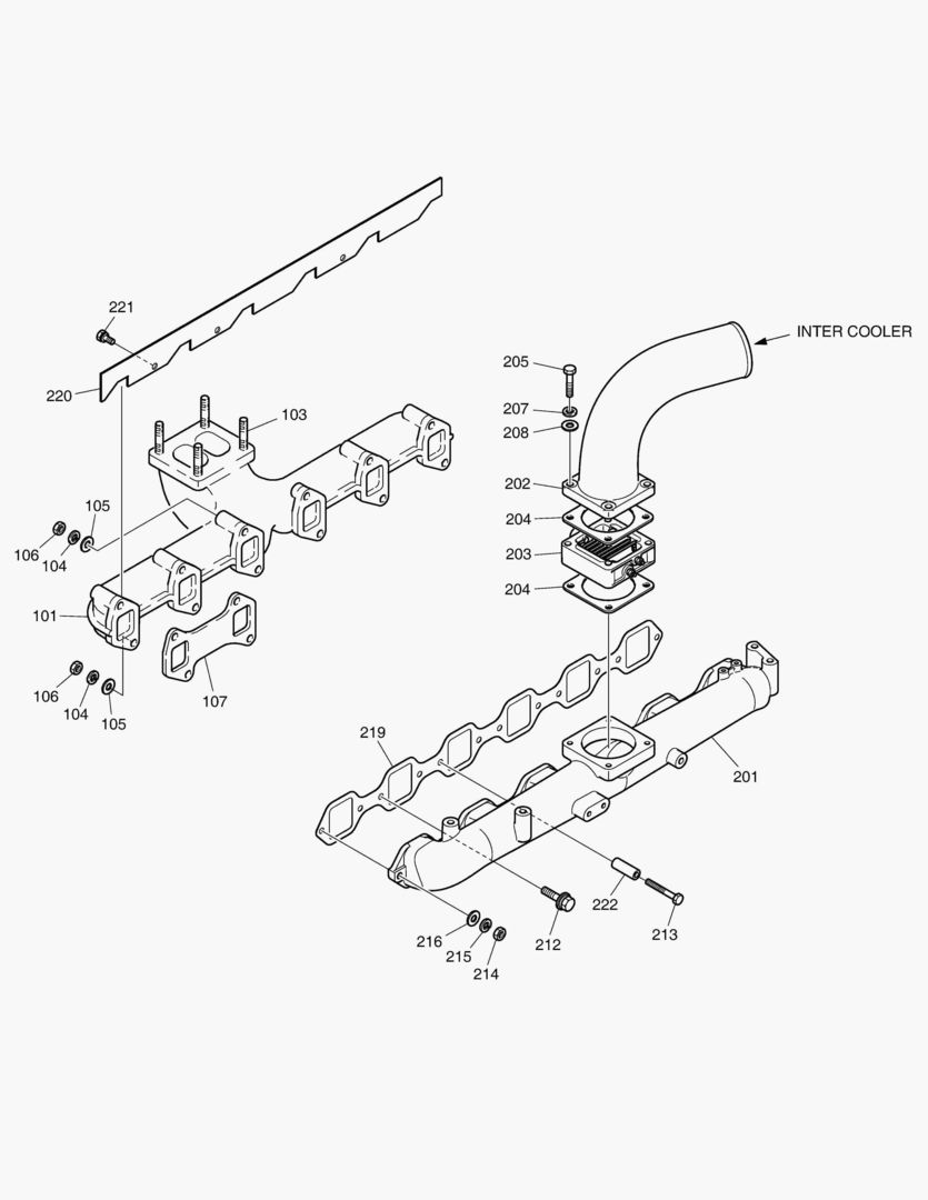 Схема 014 INTAKE & EXHAUST MANIFOLD