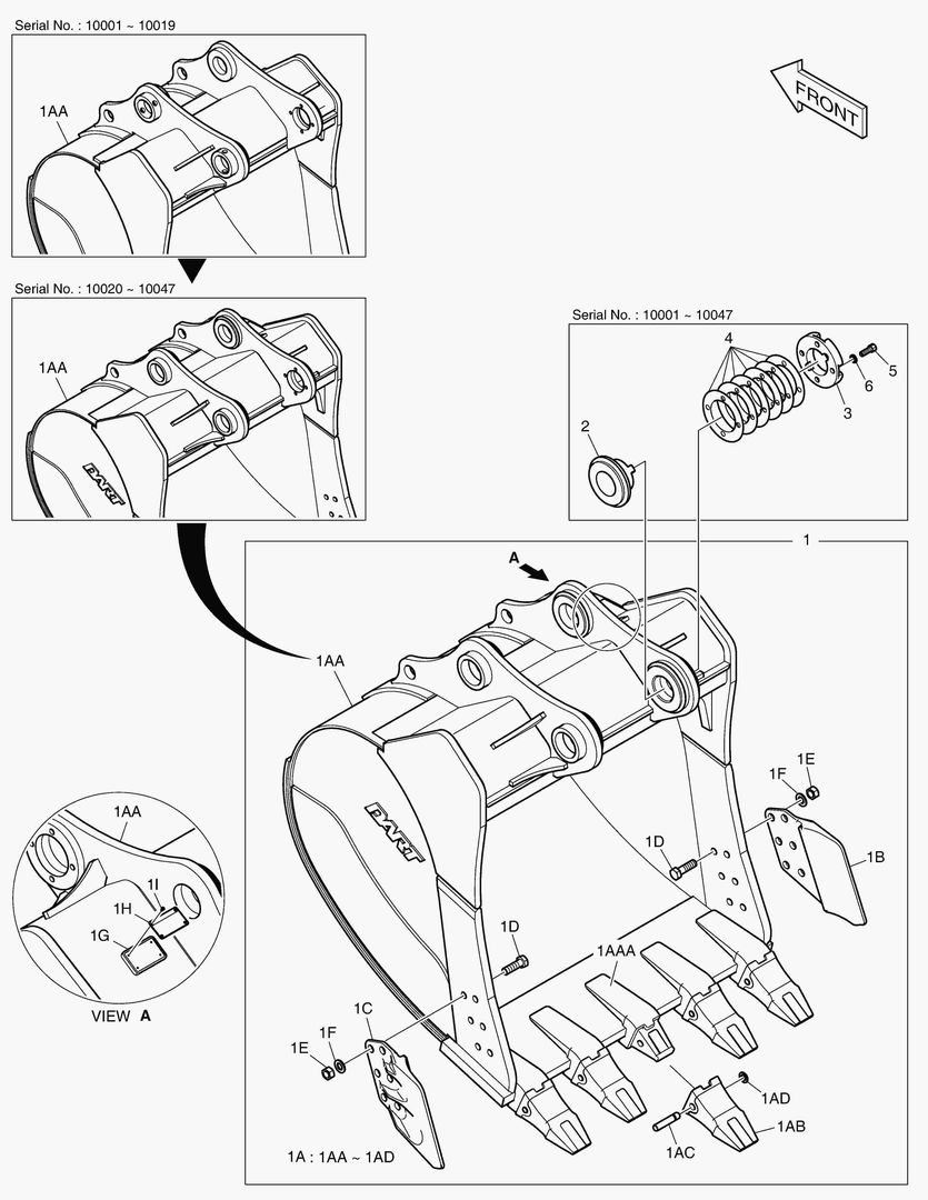 7040 BUCKET - 2.05гЋҐ(60`) - SIDE PIN