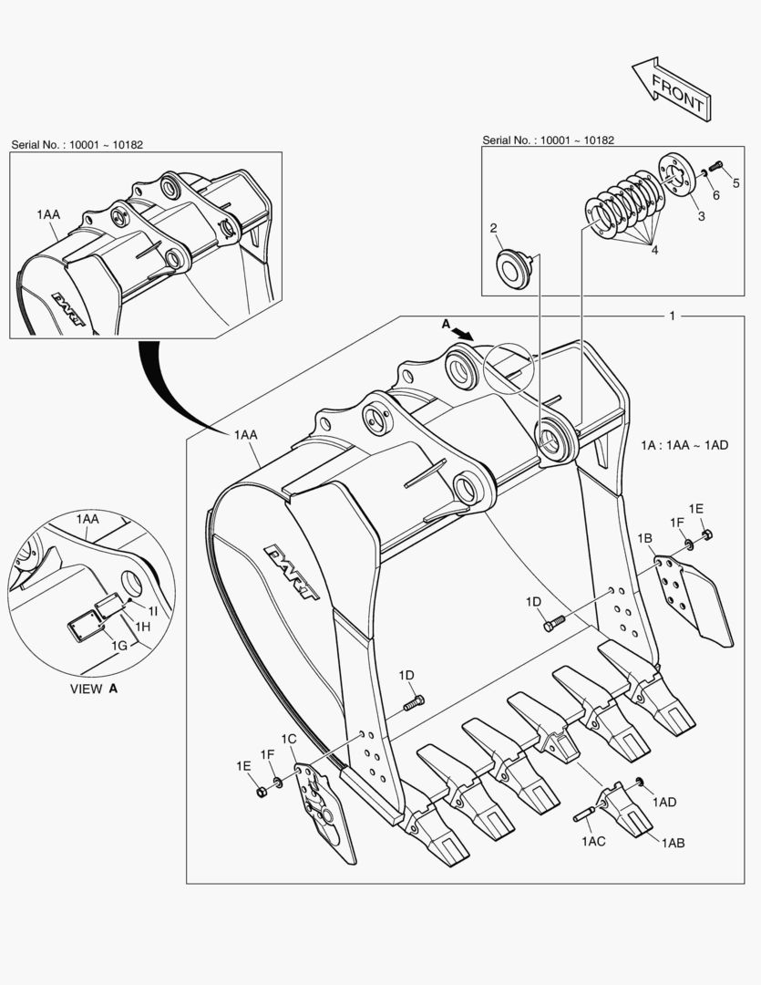 6810 BUCKET ASS`Y - 2.01mВі(63`) - SIDE PIN