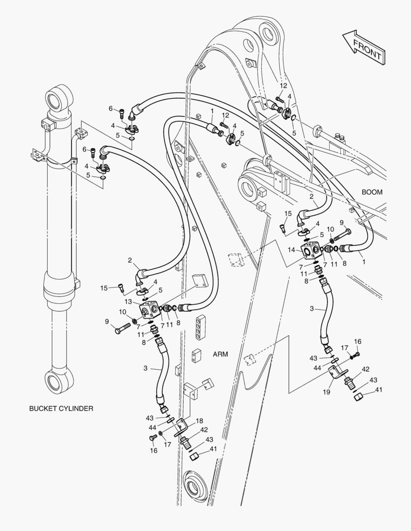 ГИДРОСИСТЕМА РУКОЯТИ - РУКОЯТЬ 2.9 м(ГРЕЙФЕРНЫЙ КОВШ)