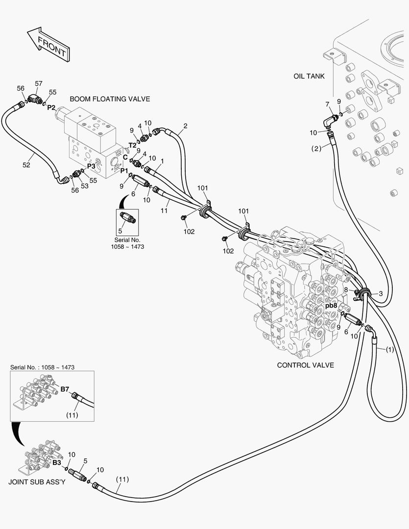ТРУБОПРОВОД СЕРВОУПРАВЛЕНИЯ - СТРЕЛА ПЛАВАЮЩЕГО ТИПА