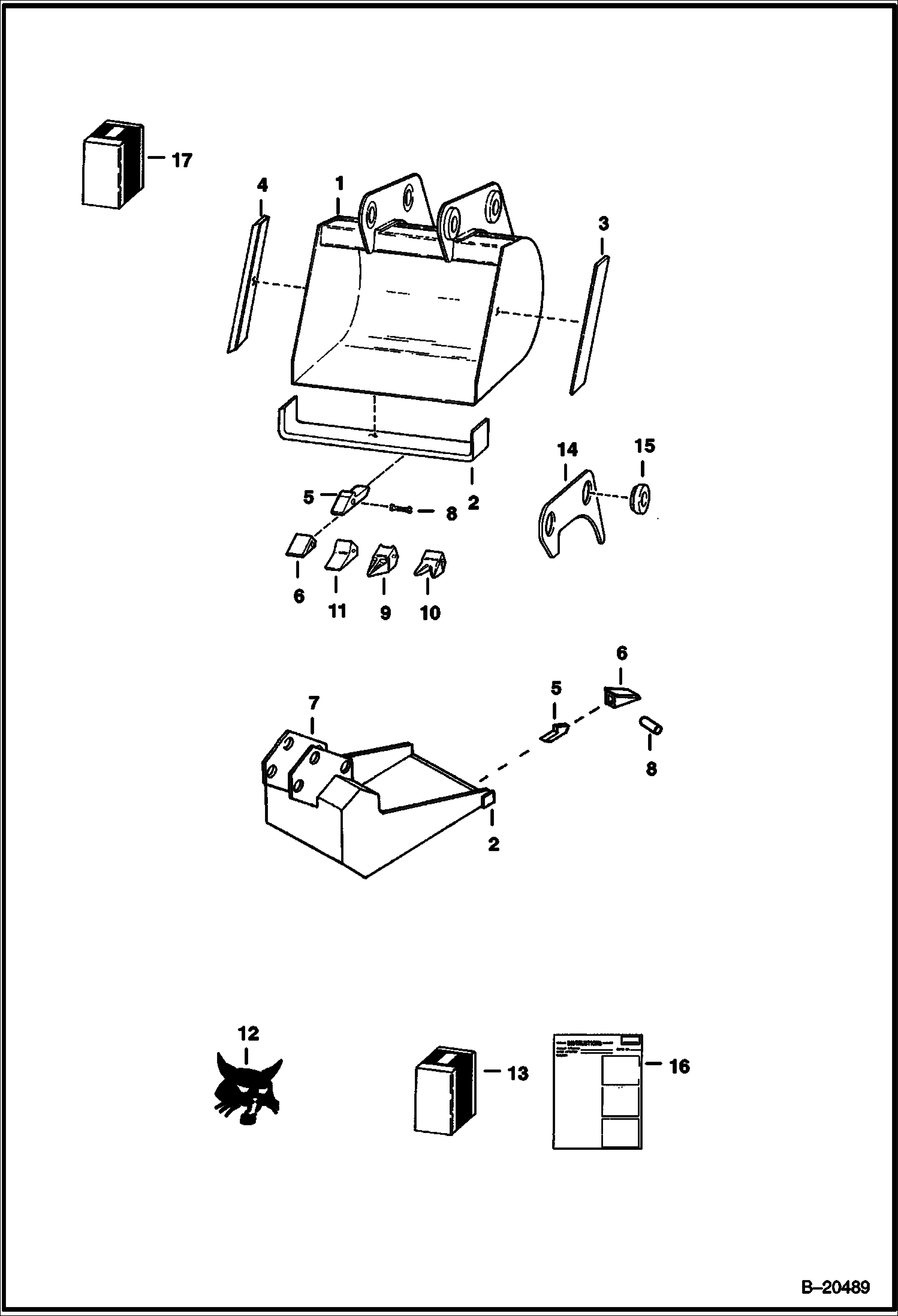 ЭКСКАВАТОР-ПОГРУЗЧИК (КОВШИ) (С 6-- (152,4 ММ) ЛЕЗВИЕ) (909)